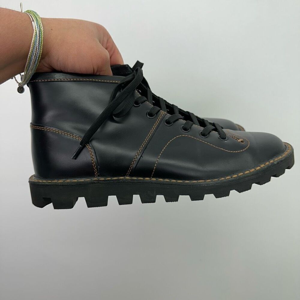 Coach Unisex Cordovan Black Leather Boxing Lace Up Round Toe Boot - Picture 8 of 10